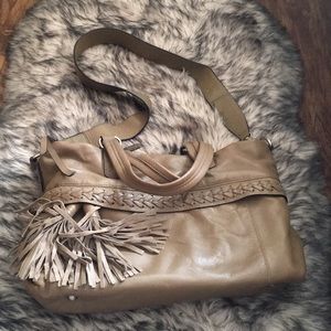 Joelle Hawkens Taupe Leather Bag Purse